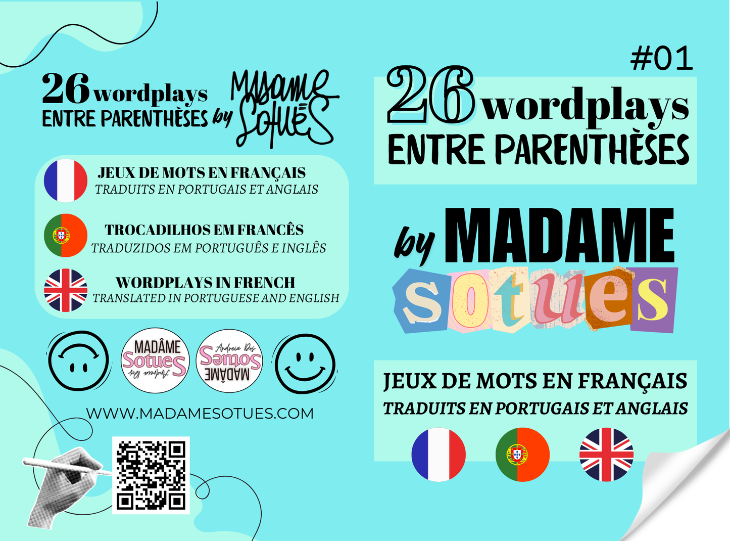 26 Wordplays entre parenthèses - traduzidos em português e inglês - #02-FR