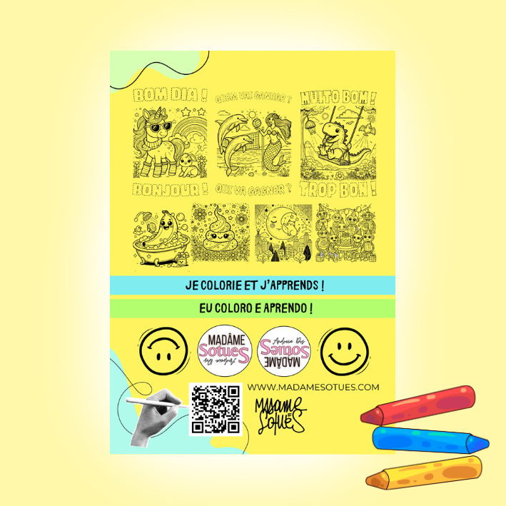 26 Colori(e)r" #01 – Um livro, duas línguas, mil cores de imaginação! (Formato : A4)